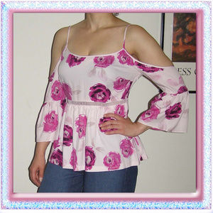 💗 NWT Kensie floral top Off shoulder M 6-8